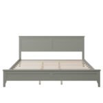 Modern Gray Solid Wood King Platform Bed - Image 7