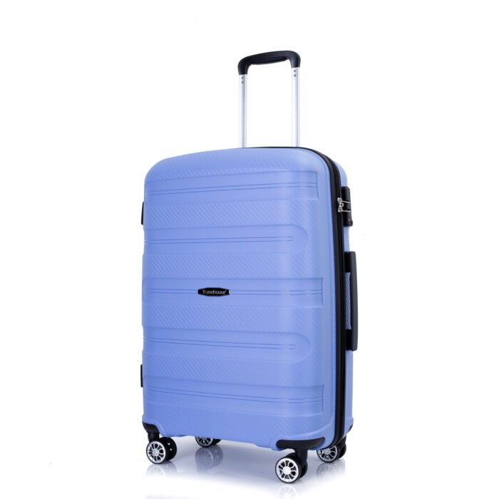 3 Piece Set Hardshell PP Luggage Sets Lightweight with TSA Lock (20/24/28) Blue - Image 8
