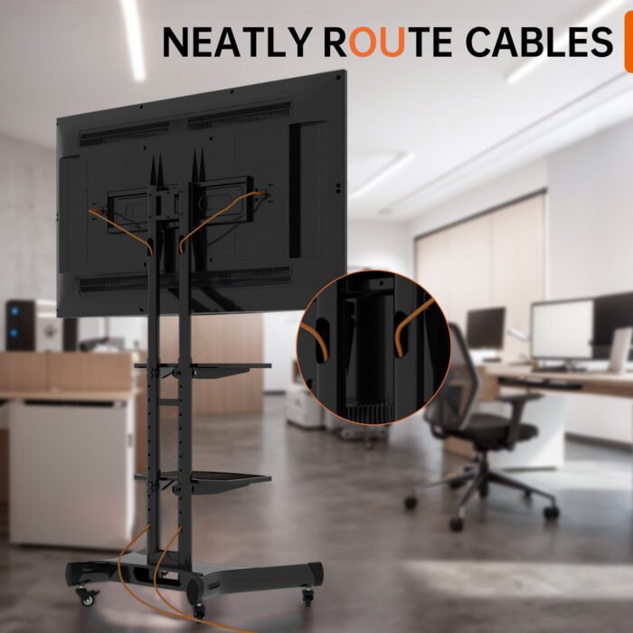 FANCO Black Universal Rotating TV Stand and maximum VESA 600x400mm (32-80 inch TVs) - Image 8