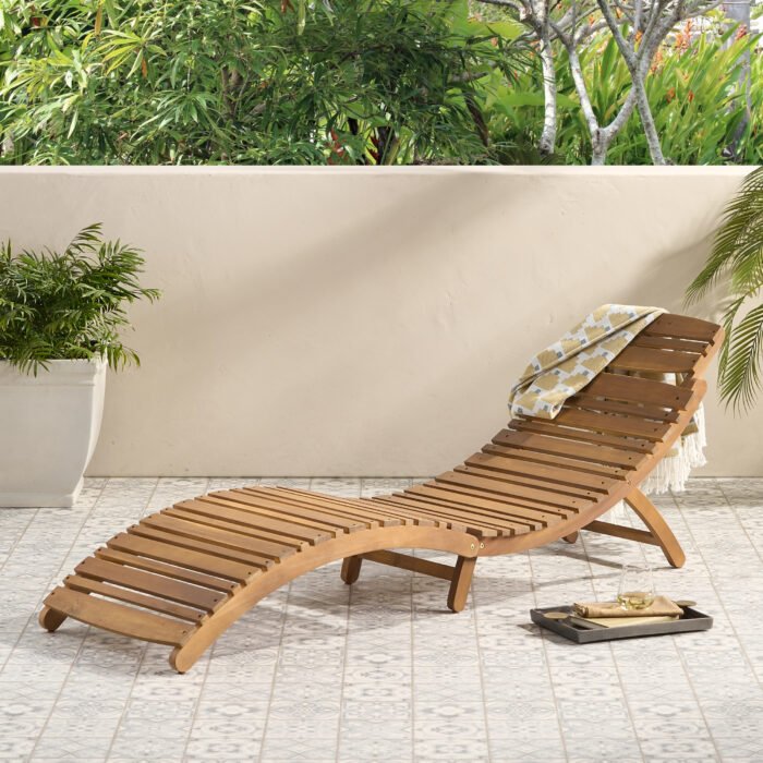 Lahaina Wood Foldable Sunbed - Image 4