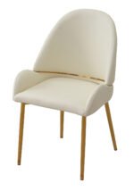 Dining Chair with PU Leather Beige color metal legs (Set of 2) - Image 7