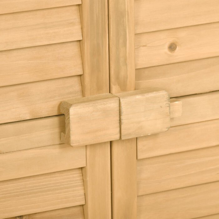 Wooden Garden Shed Patio Storage with Natural Wood Color - Image 15