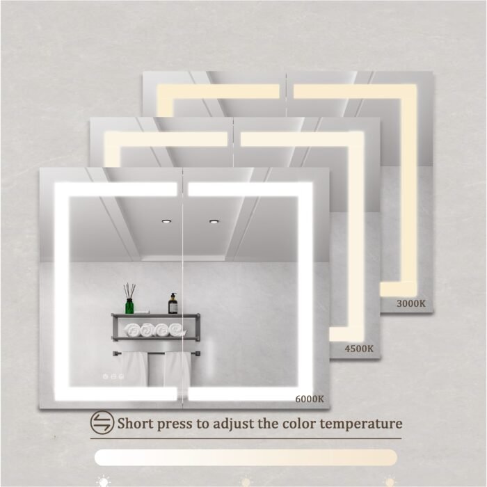 Medicine Cabinet with LED, Anti-Fog, Waterproof (36x30) - Image 10