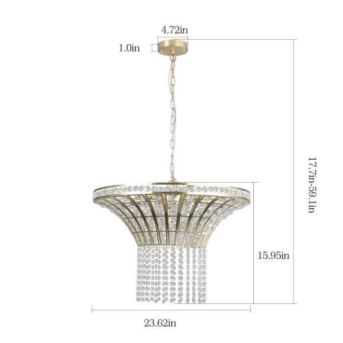 8-Light 23.6" Wide Crystal Waterfall Chandelier - Image 12