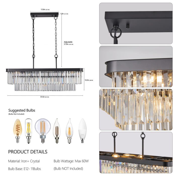 Crystal Chandelier Adjustable Industrial Light - Image 7