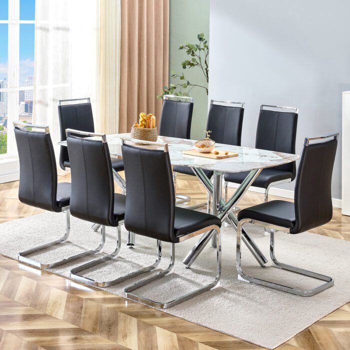 Large modern minimalist rectangular dining table - Image 8