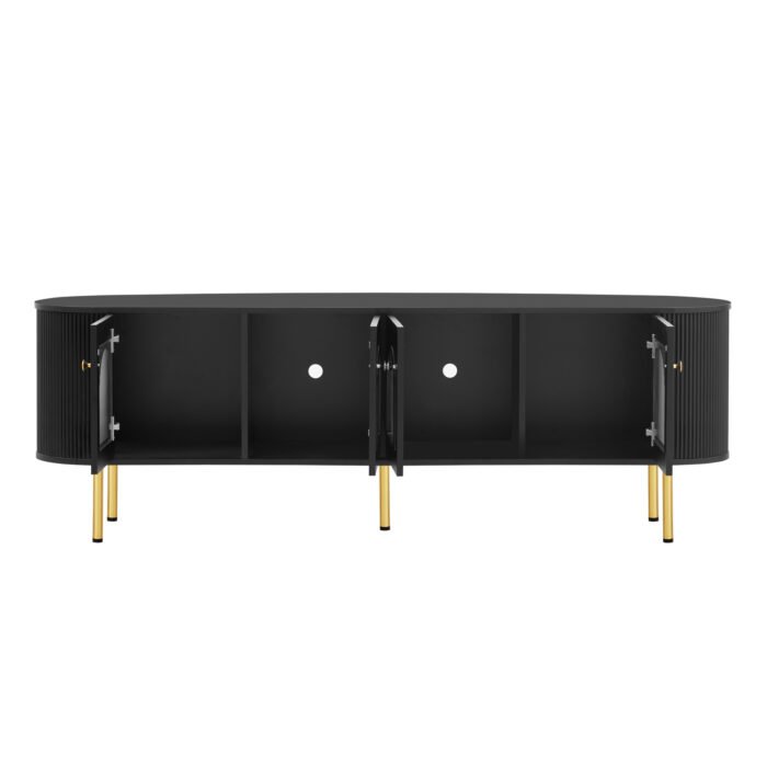 U-Can Modern TV Stand with 4 Cabinets and Metal Legs and Handles (up to 80 Inches) - Image 10