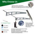 GarLUGH Series Door Window Awning made with Thick Crystal Solid Polycarbonate (W47"x D34") - Image 2