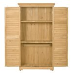 Wooden Garden Shed Patio Storage with Natural Wood Color - Image 13