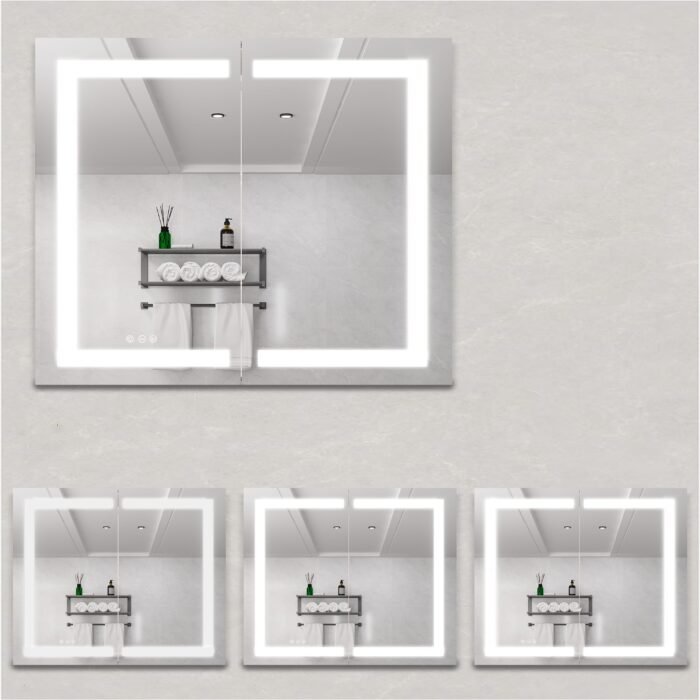 Medicine Cabinet with LED, Anti-Fog, Waterproof (36x30) - Image 8