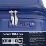 3 Piece Set Hardshell PP Luggage Sets Lightweight with TSA Lock (20/24/28) Navy - Image 8