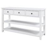 Retro Design Entrance Console with Two Open Shelves - Image 8