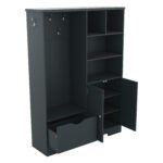 Multi-functional Coat Rack with Storage Shelves Drawers and Bench - Image 10