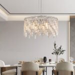 Deluxe round silver crystal chandelier - Image 2