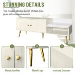 Shoe Cabinet with Hidden Storage and Upholstered Cushions - Image 7