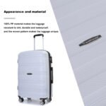 3 Piece Set Hardshell PP Luggage Sets Lightweight with TSA Lock (20/24/28) Silver - Image 4