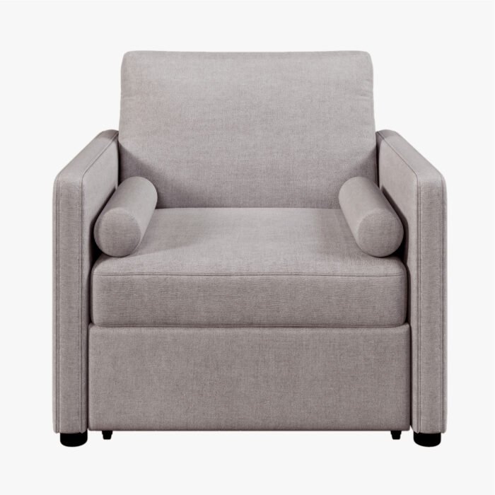 3 in 1 Convertible Sleeper Chair with Adjustable Backrest, Linen - Image 10