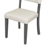 Five Piece Retro Round Dining Table Set with 4 Cushioned Chairs - Image 18