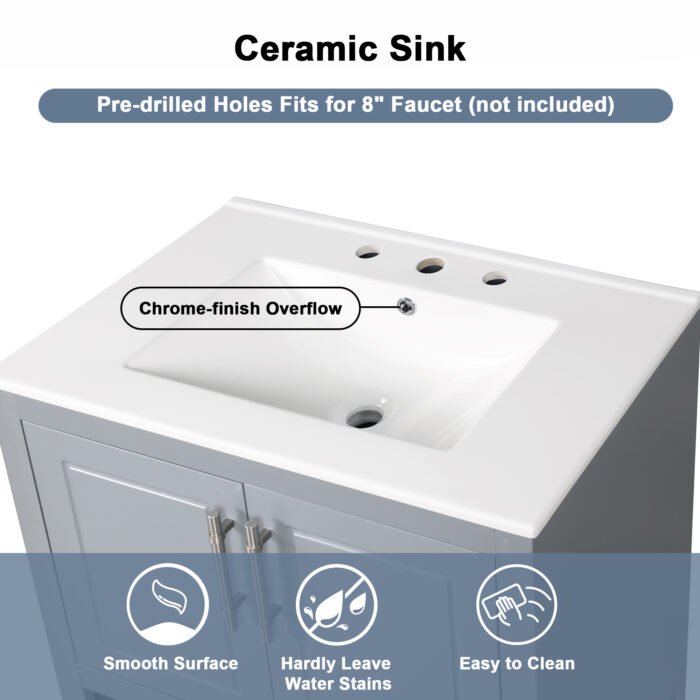 Bathroom Vanity with Sink with Doors and Drawers - Image 7