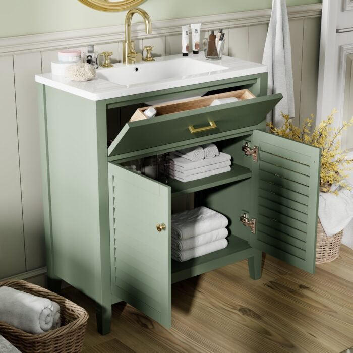 Bathroom Vanity with Ceramic Sink and Multifunctional  Storage - Image 3