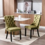 High-end Tufted Solid Wood Contemporary Velvet Upholstered Dining Chair (Set of 2) - Image 4