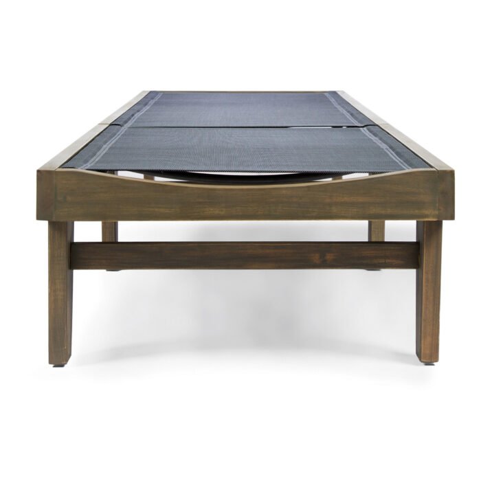 Summerland wooden Sunbed with mesh - Image 11