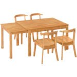 5-piece expandable dining table set with wheels and 4 dining chairs - Image 9