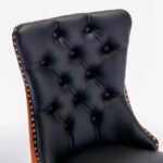 Tufted Solid Wood Contemporary PU and Velvet Upholstered Dining Chair (Set of 2) - Image 12