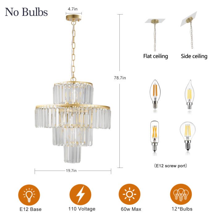 Crystal Chandelier Lights Fixture Pendant - Image 11