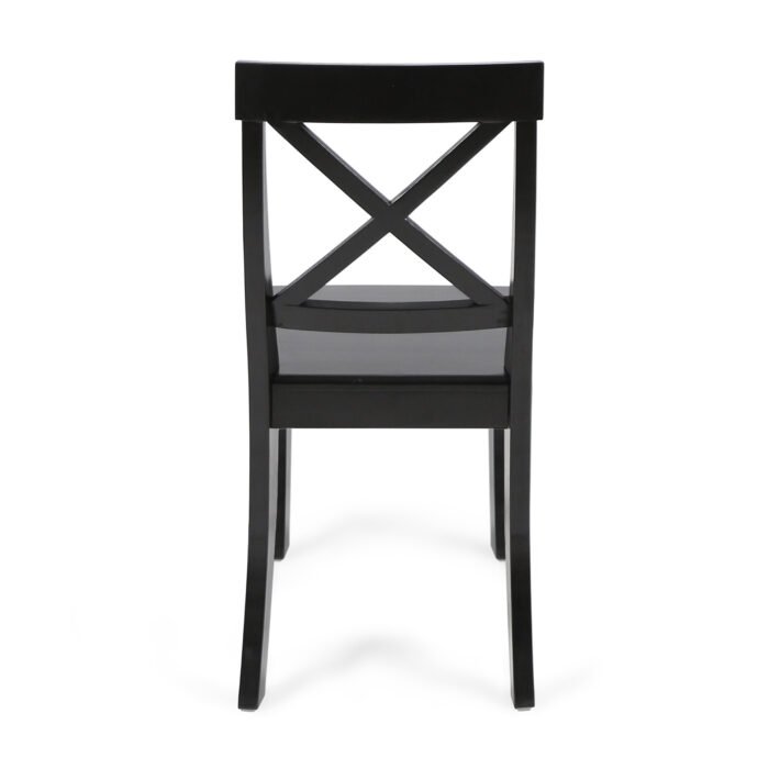 Roshan Farmhouse Acacia Wood Dining Chairs, Black (Set of 2) - Image 8