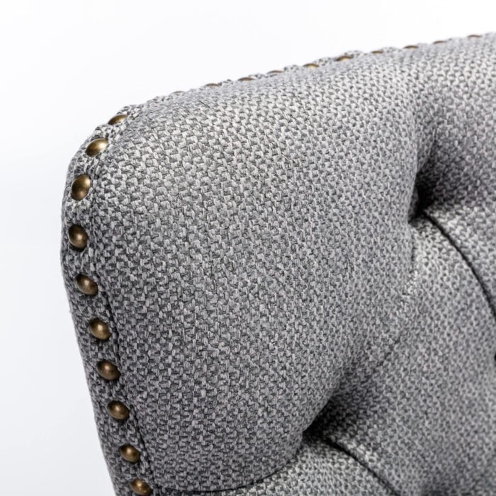 High-end Tufted Solid Wood Contemporary Flax Upholstered Linen Dining Chair (Set of 2) - Image 17