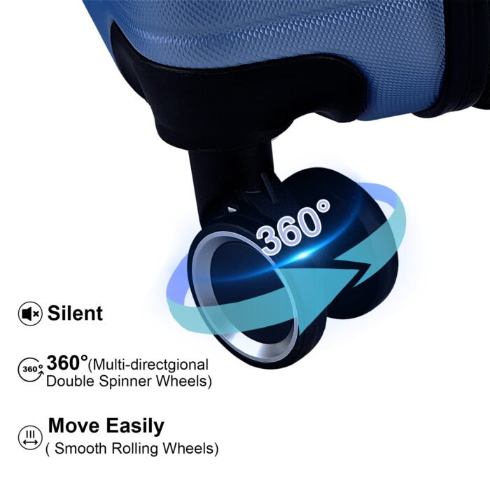 3 Pieces Lightweight Hardshell with TSA Lock ,Green (Cosmetic Case/20/28/) Dark Blue - Image 6