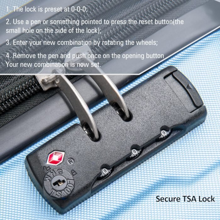 Expanable Spinner Wheel Luggage Set of 2 ABS with TSA Lock (20/28) - Image 6