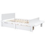 Full Bed with Footboard Bench 2 drawers White - Image 7