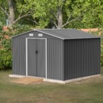 Outdoor tool storage shed with metal foundation and lockable door (10X8FT) - Image 2