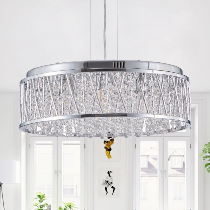 Crystal Pendant Circular Ceiling Light Fixture - Image 7