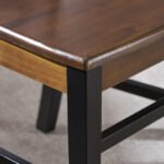 Roshan Farmhouse Acacia Wood Dining Chairs, Black / Walnut (Set of 2) - Image 11