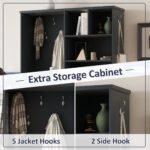 Multi-functional Coat Rack with Storage Shelves Drawers and Bench - Image 4