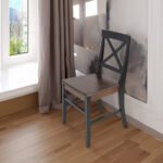 Roshan Farmhouse Acacia Wood Dining Chairs, Black / Walnut (Set of 2) - Image 2