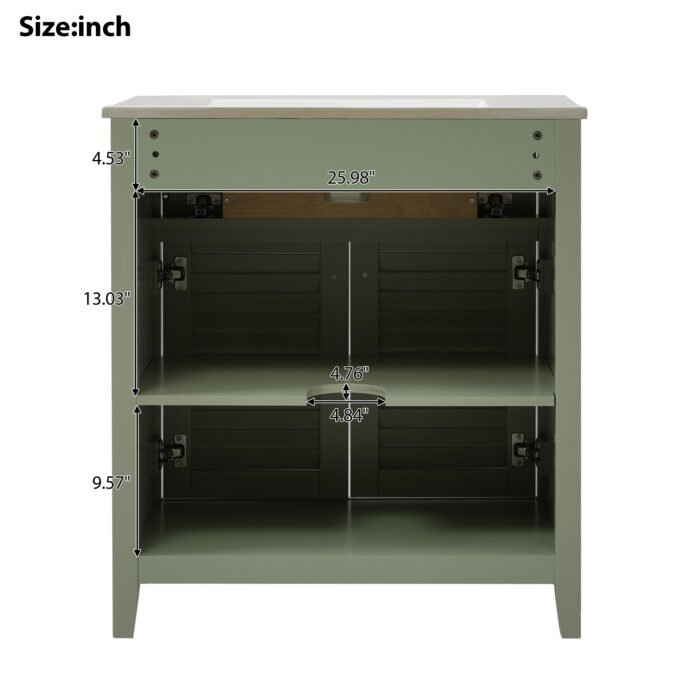 Bathroom Vanity with Ceramic Sink and Multifunctional  Storage - Image 17