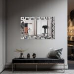 Large Wall Mounted Silver Rectangular Mirror (clear HD mirror) - Image 5