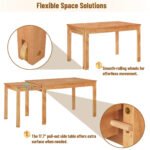 5-piece expandable dining table set with wheels and 4 dining chairs - Image 7