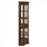 Corner Curio Cabinet with 5 Shelves and Lighting System, Walnut - Image 5