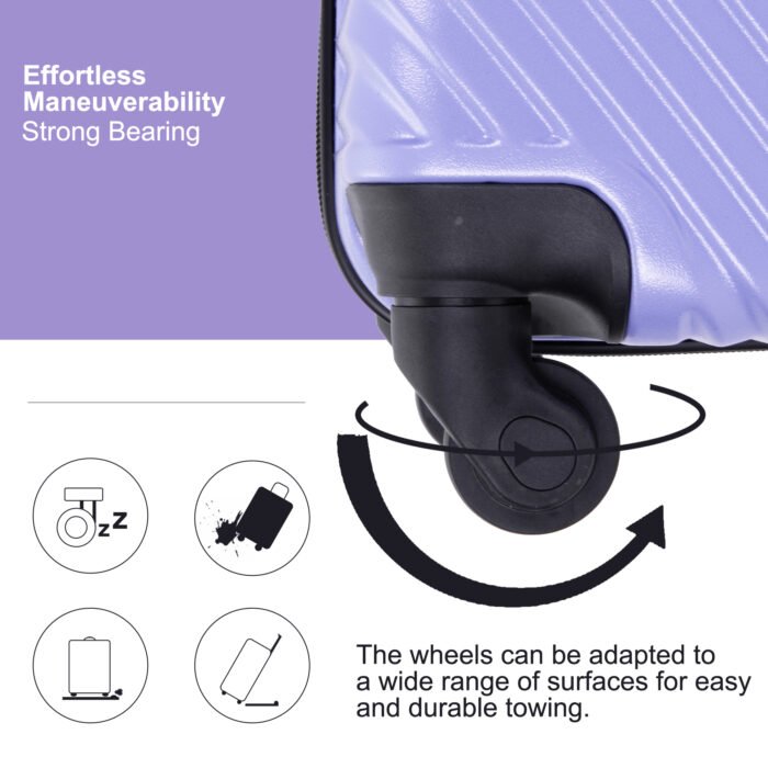 3 Piece Luggage Sets with Two Hooks Spinner Wheels (20/24/28) - Image 14