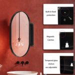 Oval embedded medicine cabinet with mirror (20x34) - Image 2