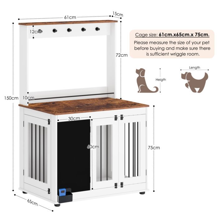 Dog wooden kennel with double doors - Image 9
