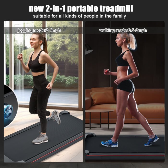 Portable Treadmill for home and office use with 0.5 to 4 miles per hour - Image 2