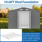 Outdoor tool storage shed with metal foundation and lockable door (10X8FT) - Image 8