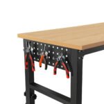Adjustable worktable with power socket and wheels (72x24inch) - Image 10