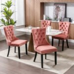 High-end Tufted Solid Wood Contemporary Velvet Upholstered Dining Chair (Set of 2) - Image 4